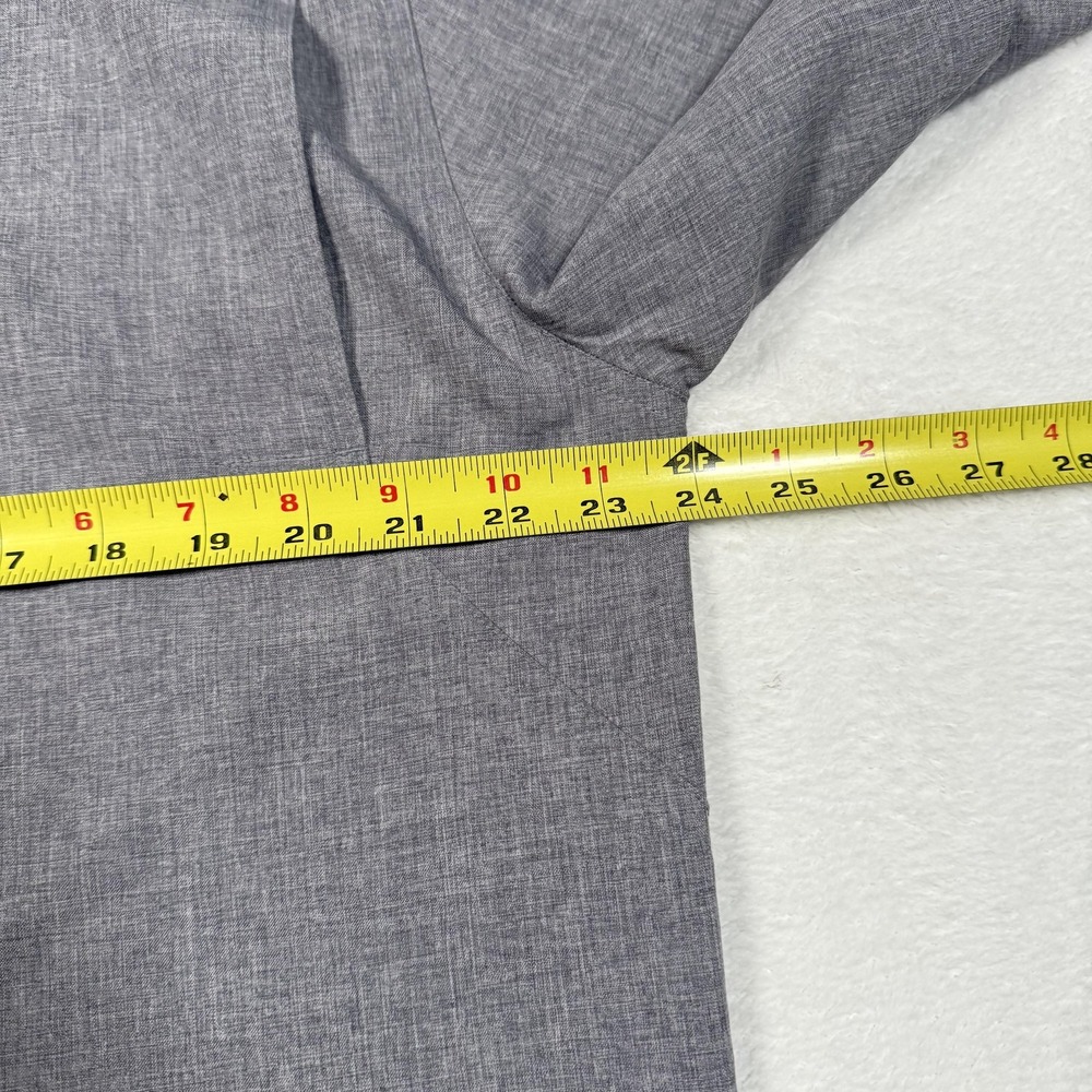 Weekender Shirt Mens Large Gray Short‎ Sleeve Button Up Outdoor Travel Pockets - Picture 7 of 9